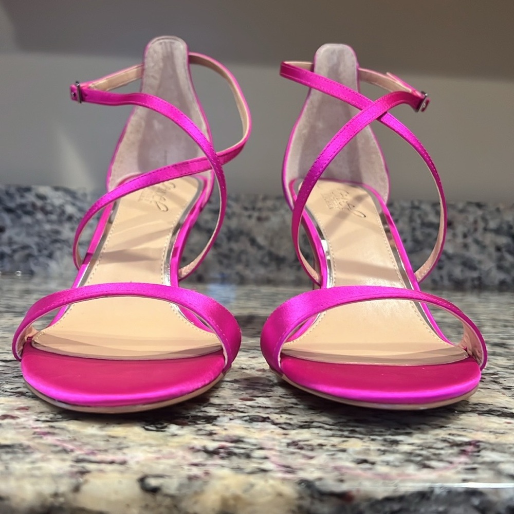 Jewel Badgley Mischka Satin Heels - Picture 5 of 12